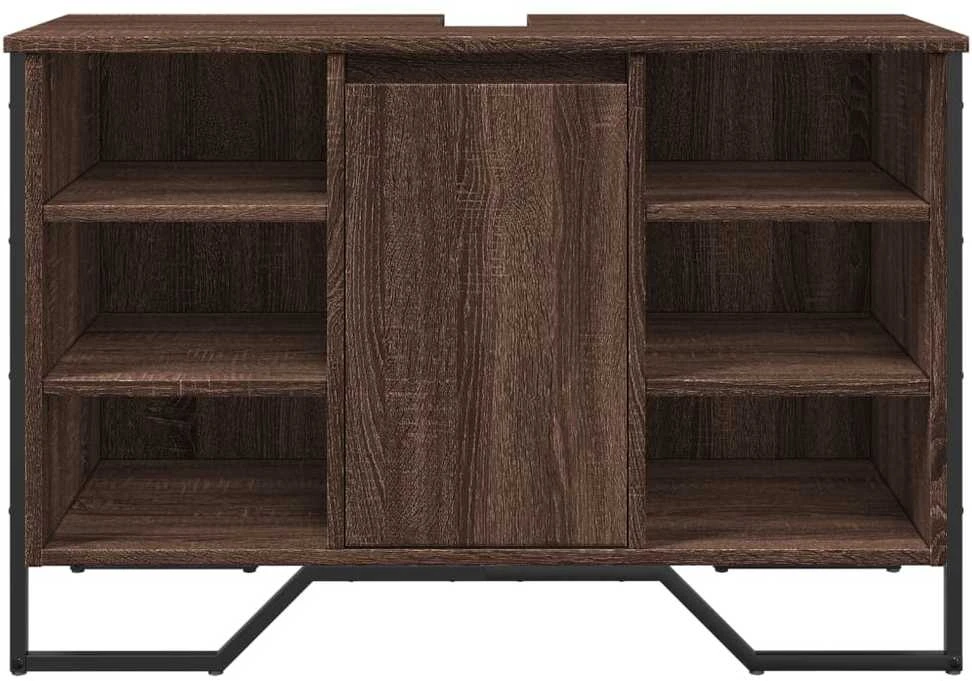 Spintelė praustuvui, ruda ąžuolo, 91x35x60cm, apdirbta mediena