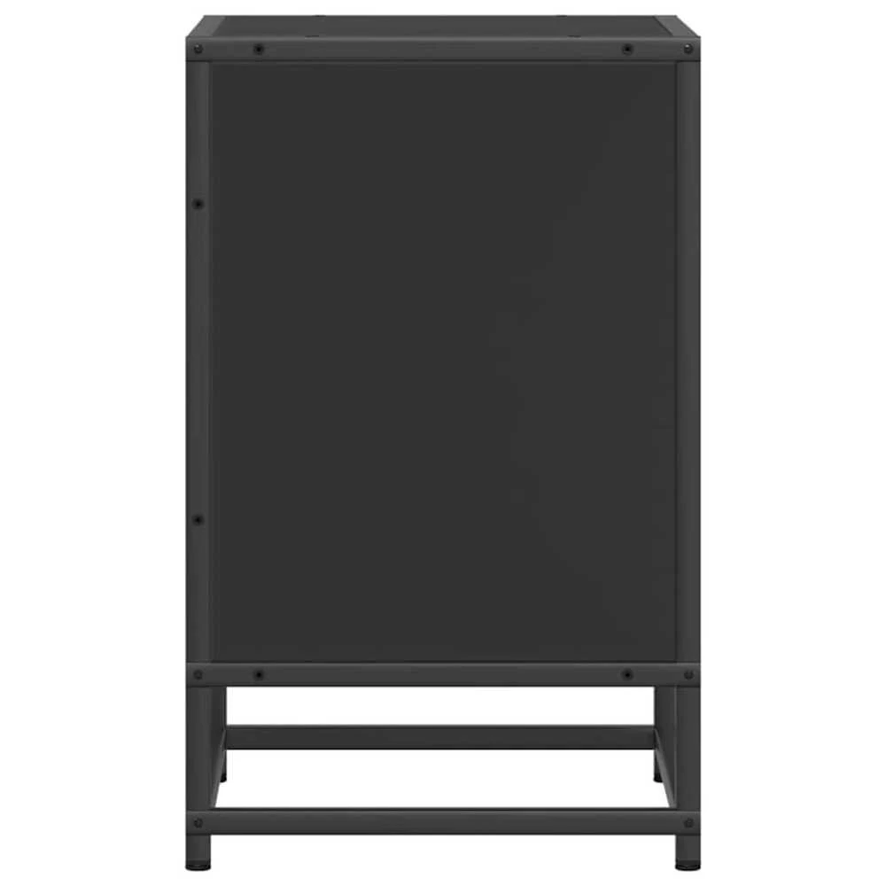 Spintelė prie lovos Juoda 40x31x50 cm Mediena ir metalas