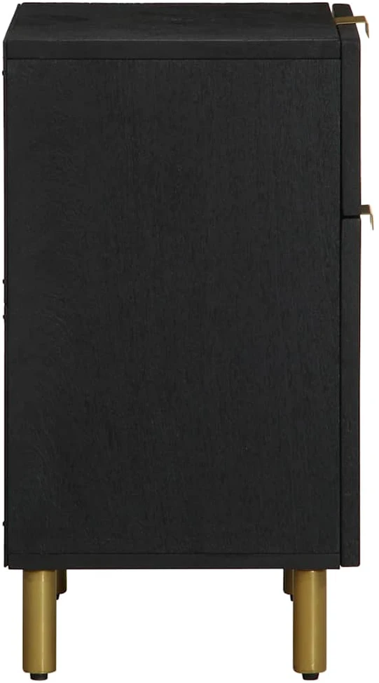 Spintelė prie lovos Juoda 50x33x60 cm Inžinierinė mediena