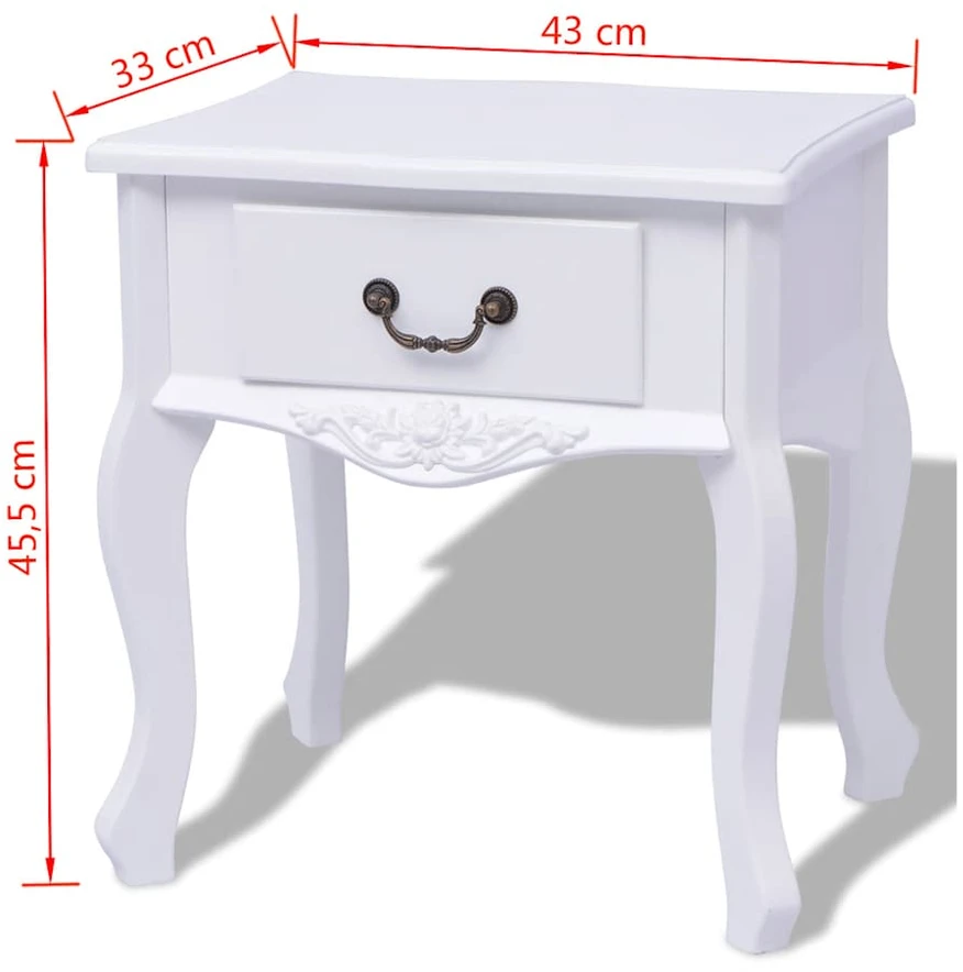 Spintelė prie lovos, MDF, balta