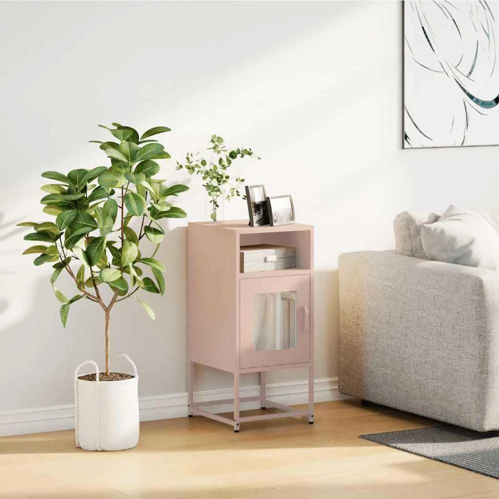 spintelė prie lovos rožinė 36x39x78 cm šaltai valcuotas plienas