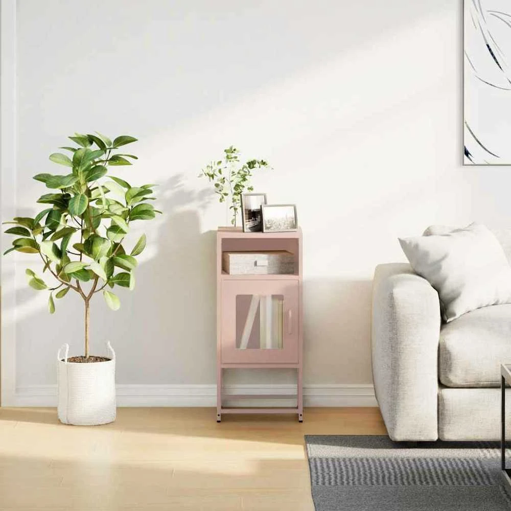 spintelė prie lovos rožinė 36x39x78 cm šaltai valcuotas plienas