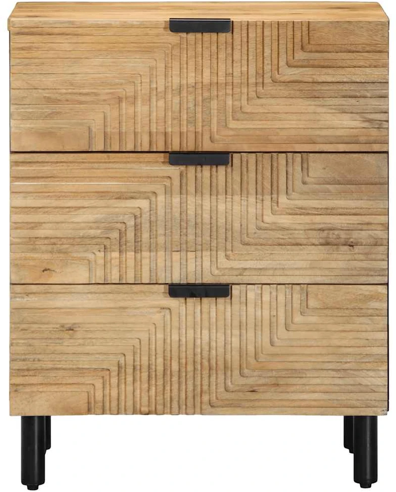 Spintelė prie lovos Ruda 50x33x60 cm Medžio masyvo Mango