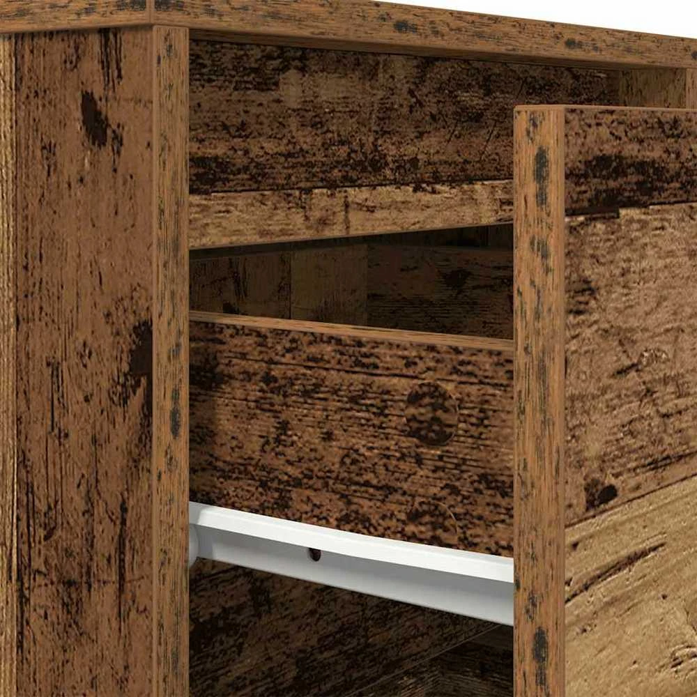 Spintelė prie lovos su LED lemputėmis Old Wood 38x34x65 cm