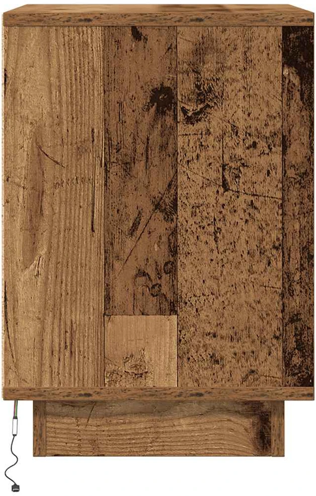 Spintelė prie lovos su LED lemputėmis Old Wood 38x34x50 cm
