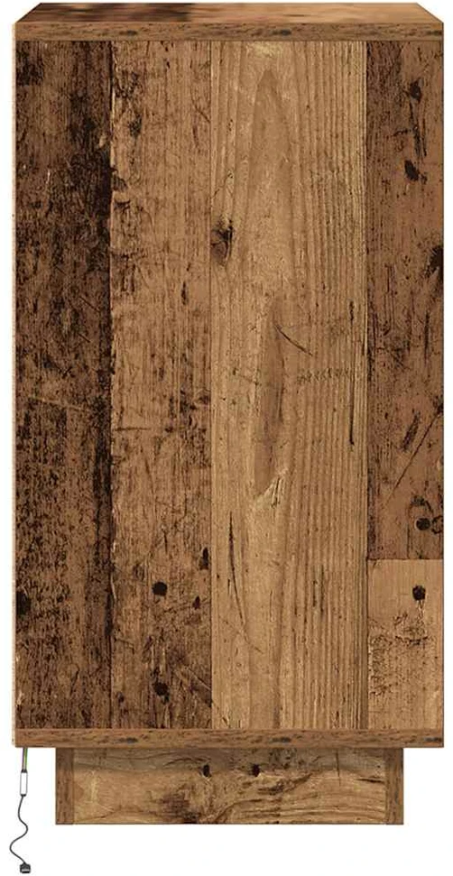 Spintelė prie lovos su LED lemputėmis Old Wood 38x34x65 cm