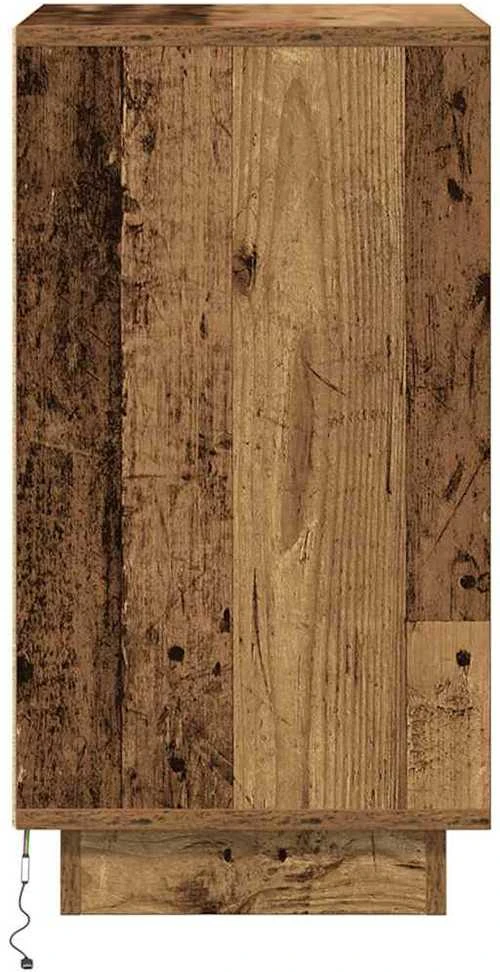 Spintelė prie lovos su LED lemputėmis Old Wood 38x34x65 cm