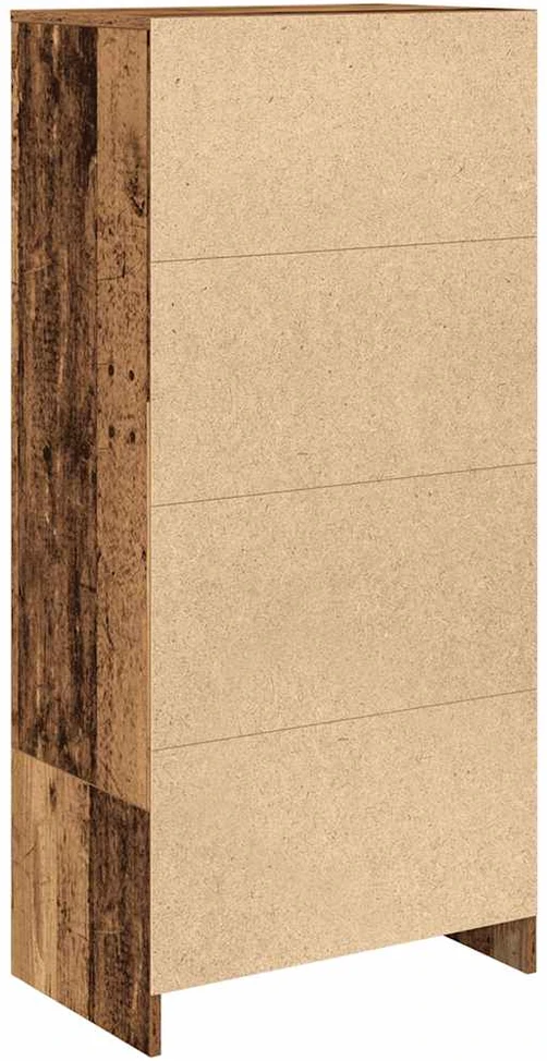 Spintelė su 2 stalčiais, sena mediena 55,5x34x119,5 cm, mediena