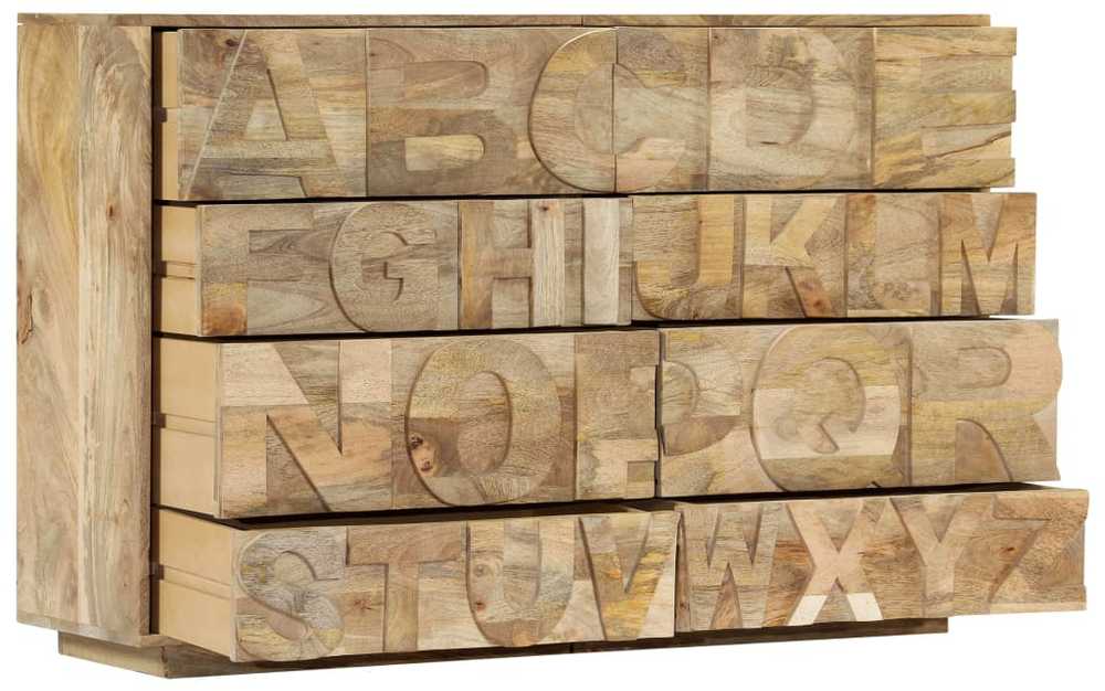 Spintelė su abėc. ir 6 stalčiais, 120x35x79cm, mango med. mas.