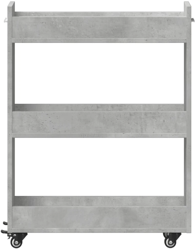 Spintelė su ratukais, betono, 60x22x79cm, apdirbta mediena