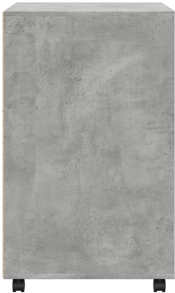Spintelė su ratukais, betono, 60x48x81cm, apdirbta mediena