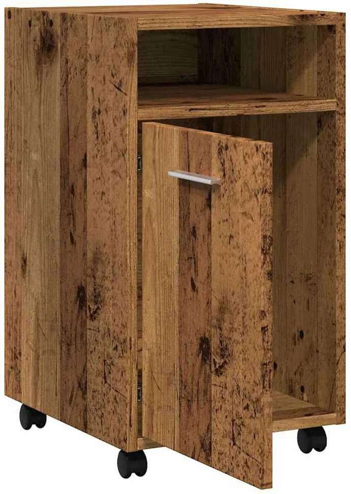Spintelė su ratukais Old Wood 33x38x60 cm Inžinierinė mediena