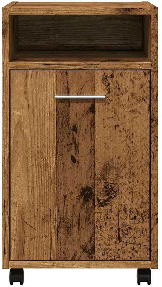 Spintelė su ratukais Old Wood 33x38x60 cm Inžinierinė mediena