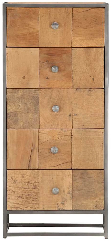 Spintelė su stalčiais, 45x30x100cm, perdirbtos medienos masyvas
