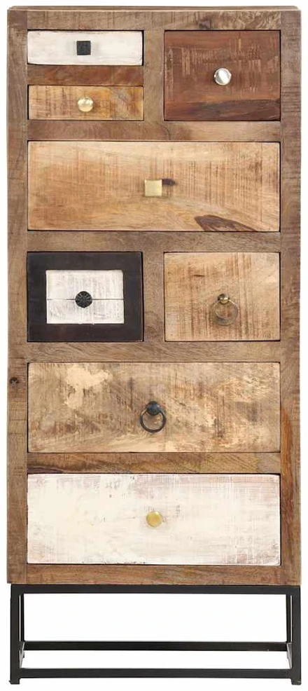 Spintelė su stalčiais, 45x30x105cm, perdirbtos medienos masyvas