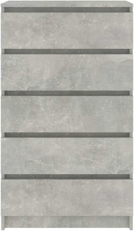 Spintelė su stalčiais, betono pilka, 60x36x103cm, mediena