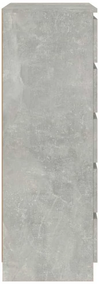 Spintelė su stalčiais, betono pilka, 60x36x103cm, mediena