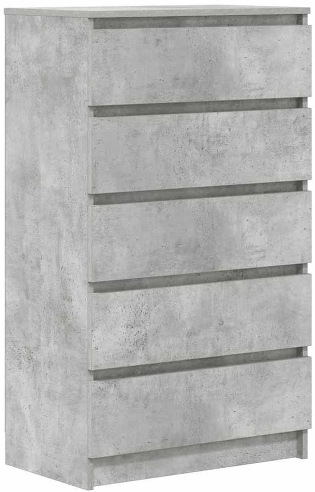 Spintelė su stalčiais, betono pilka, 60x36x103cm, mediena