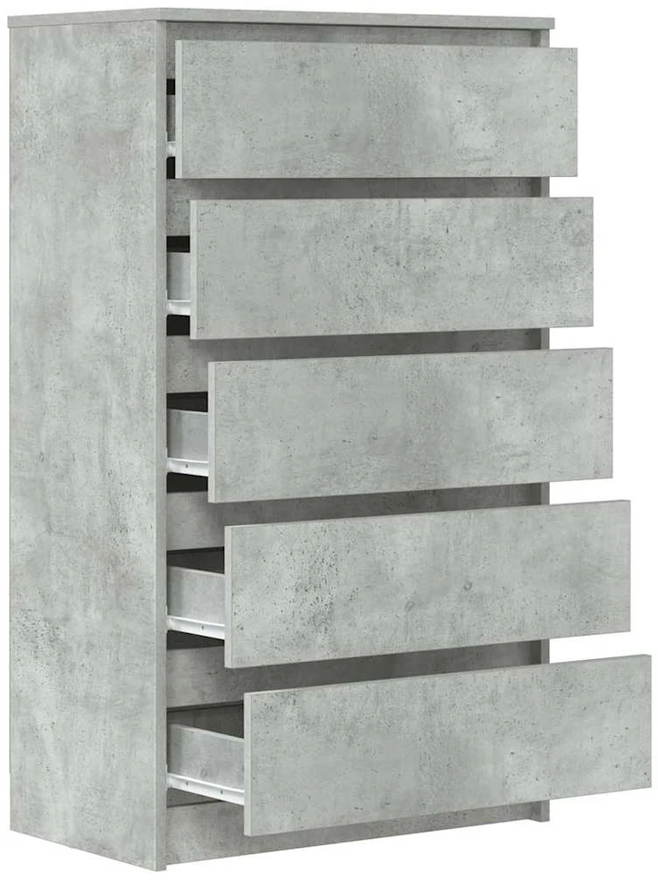 Spintelė su stalčiais, betono pilka, 60x36x103cm, mediena