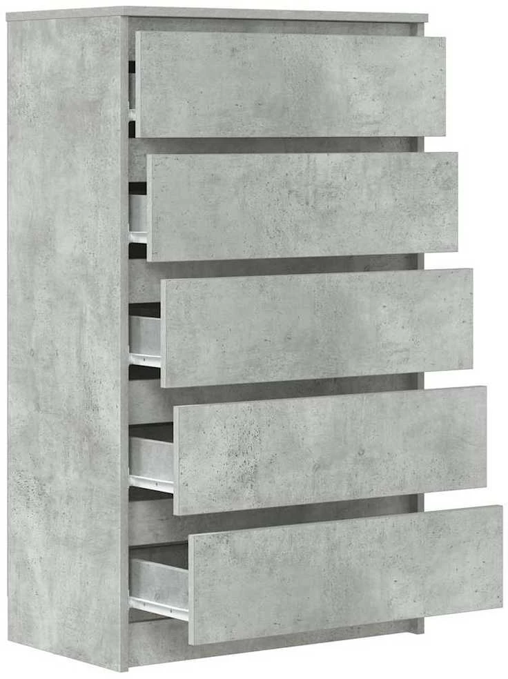 Spintelė su stalčiais, betono pilka, 60x36x103cm, mediena