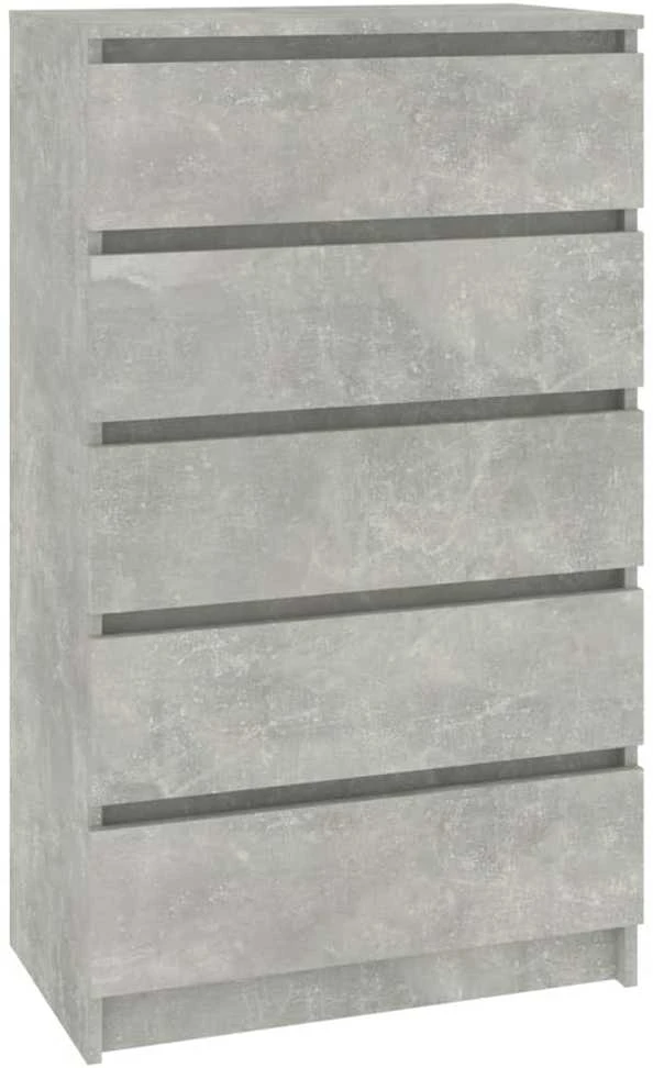 Spintelė su stalčiais, betono pilka, 60x36x103cm, mediena