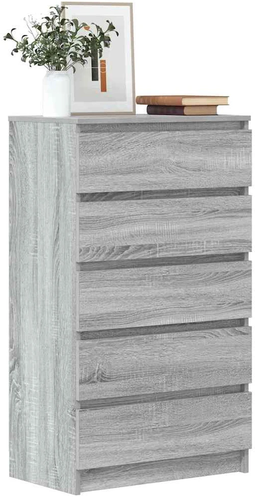 Spintelė su stalčiais, pilka ąžuolo, 60x36x103cm, mediena