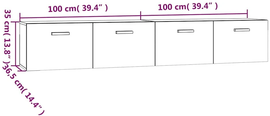 Spintelės, 2vnt., dūminio ąžuolo, 100x36,5x35cm, mediena