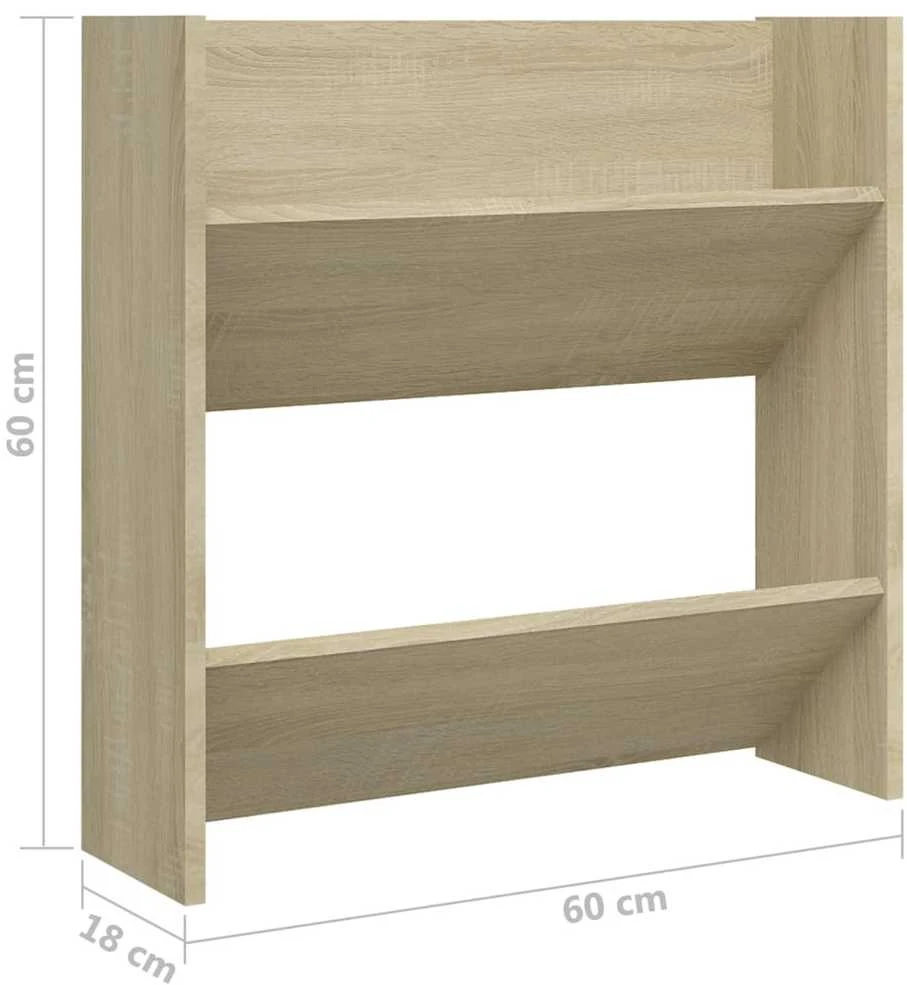 Spintelės batams, 2vnt., ąžuolo spalvos, 60x18x60cm, MDP
