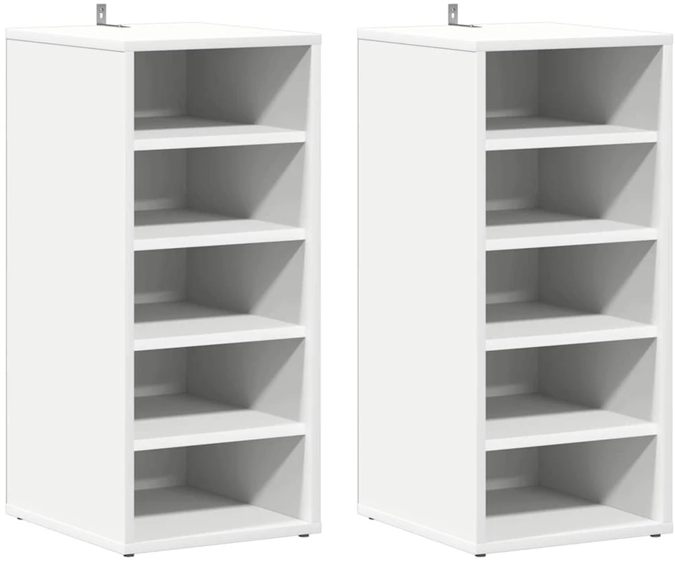 Spintelės batams, 2vnt., baltos, 31,5x35x70cm, apdirbta mediena