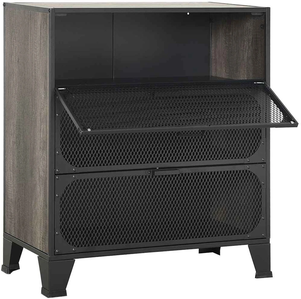 Spintelės daiktams, 2vnt., pilkos, 72x36x82cm, metalas ir MDF