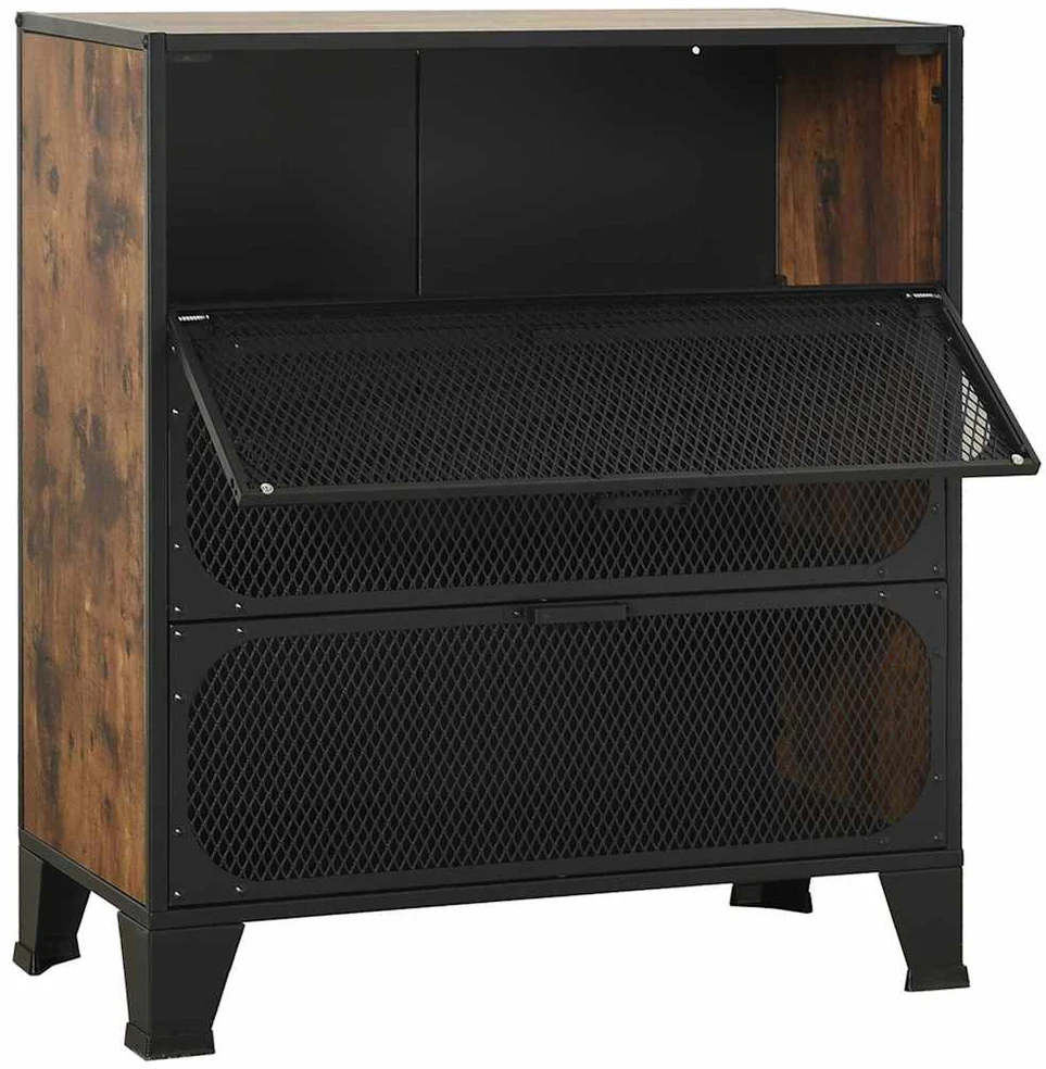 Spintelės daiktams, 2vnt., rudos, 72x36x82cm, metalas ir MDF