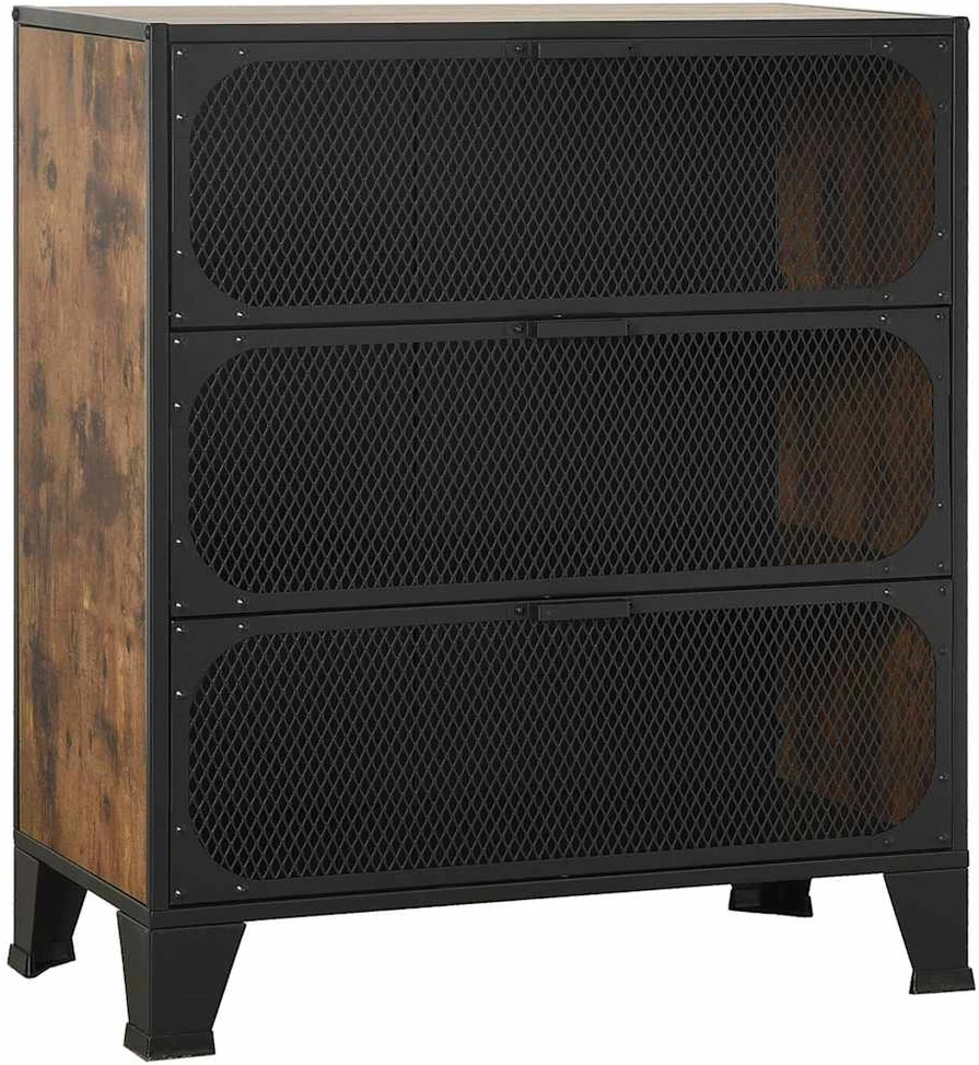 Spintelės daiktams, 2vnt., rudos, 72x36x82cm, metalas ir MDF