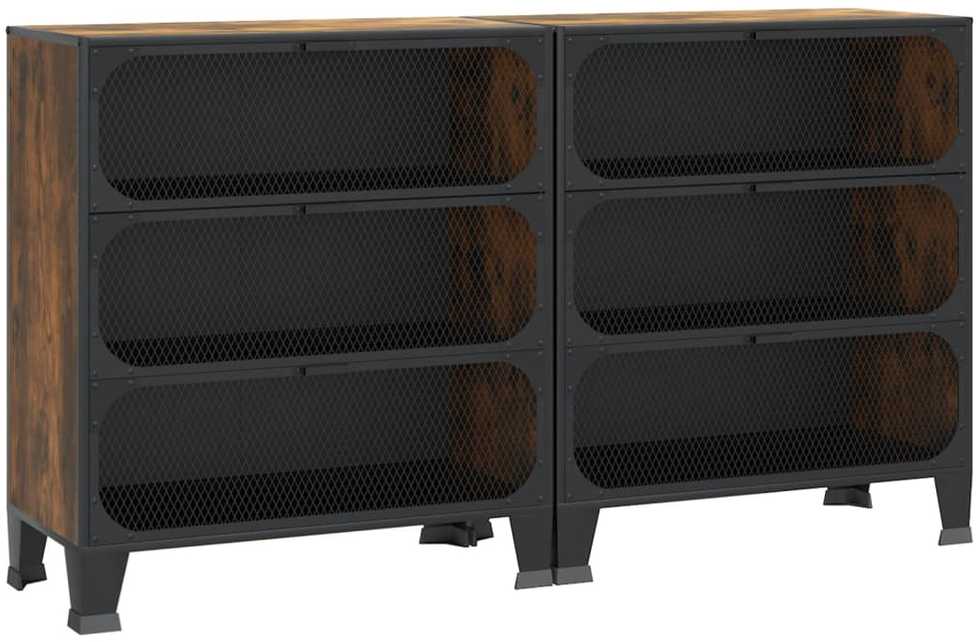 Spintelės daiktams, 2vnt., rudos, 72x36x82cm, metalas ir MDF