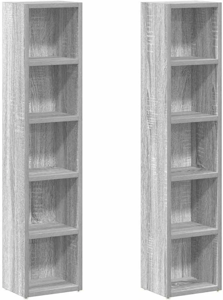 Spintelės diskams, 2vnt., pilkos ąžuolo, 21x16x93,5cm, mediena