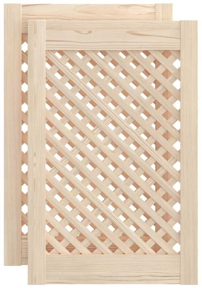 Spintelės durelės, 2vnt., 39,5x61,5 cm, pušis, grotelių dizaino