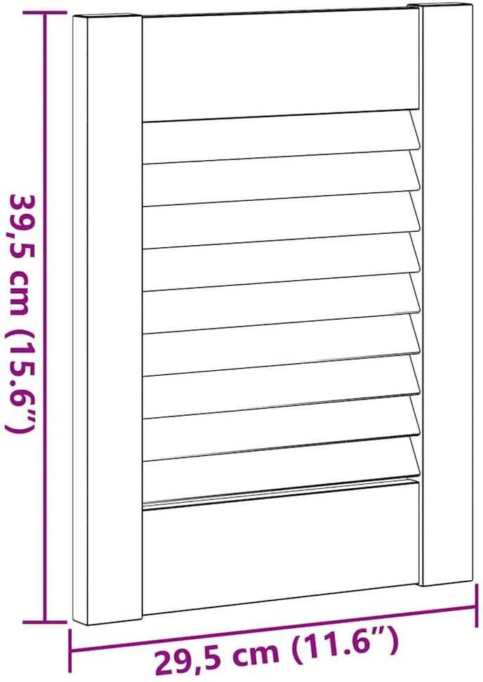 Spintelės durelės, 2vnt., baltos, 39,5x29,5cm, žaliuzių dizaino