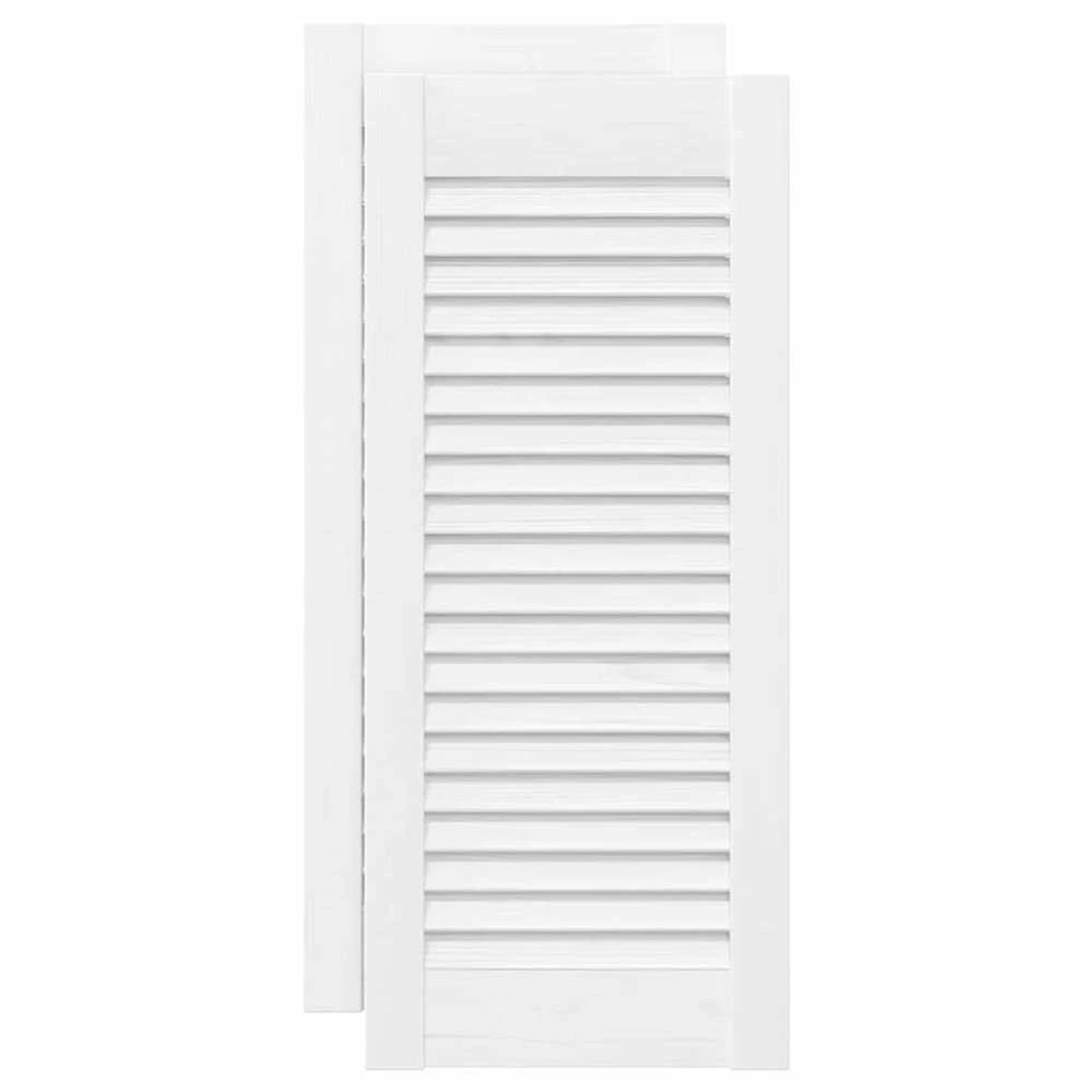 Spintelės durelės, 2vnt., baltos, 61,5x29,5cm, žaliuzių dizaino