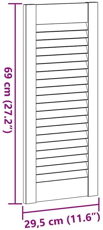 Spintelės durelės, 2vnt., baltos, 69x29,5cm, žaliuzių dizaino
