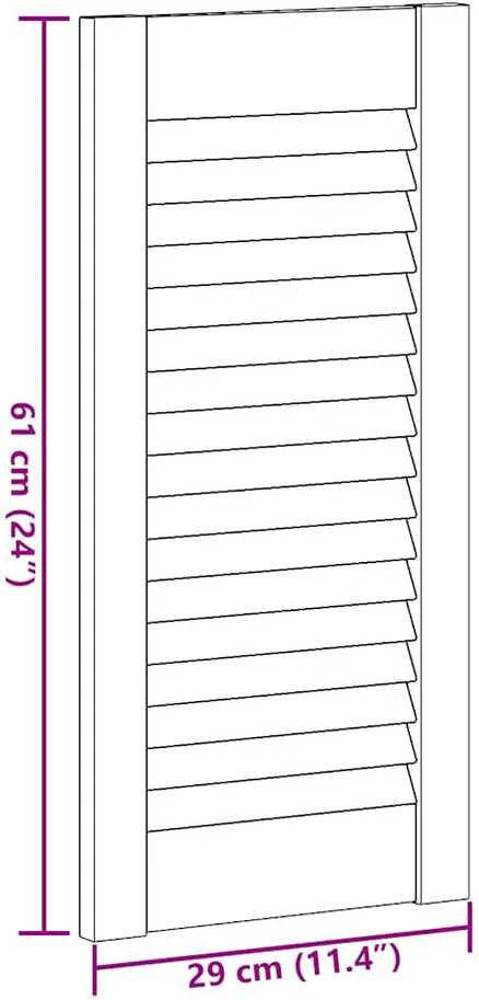 Spintelės durelės, 4vnt., baltos, 61,5x29,5cm, žaliuzių dizaino