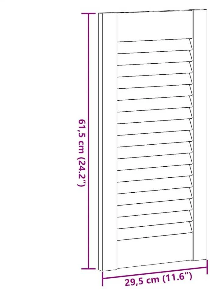 Spintelės durelės, 4vnt., baltos, 61,5x29,5cm, žaliuzių dizaino