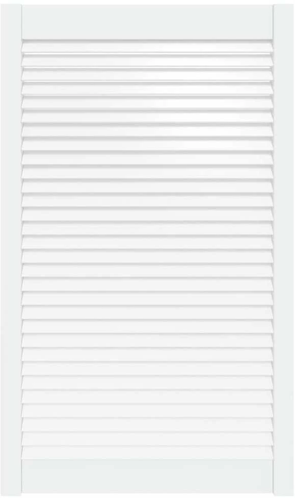 Spintelės durelės, baltos, 99,3x59,4cm, pušis, žaliuzių dizaino