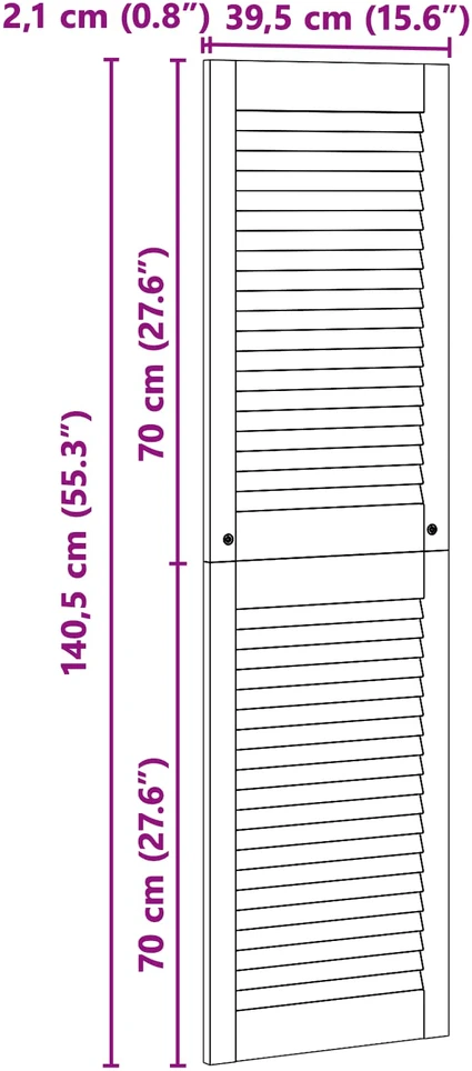 Spintelės durys su durimis 2 vnt. Natūrali 140,5 x 39,5 cm
