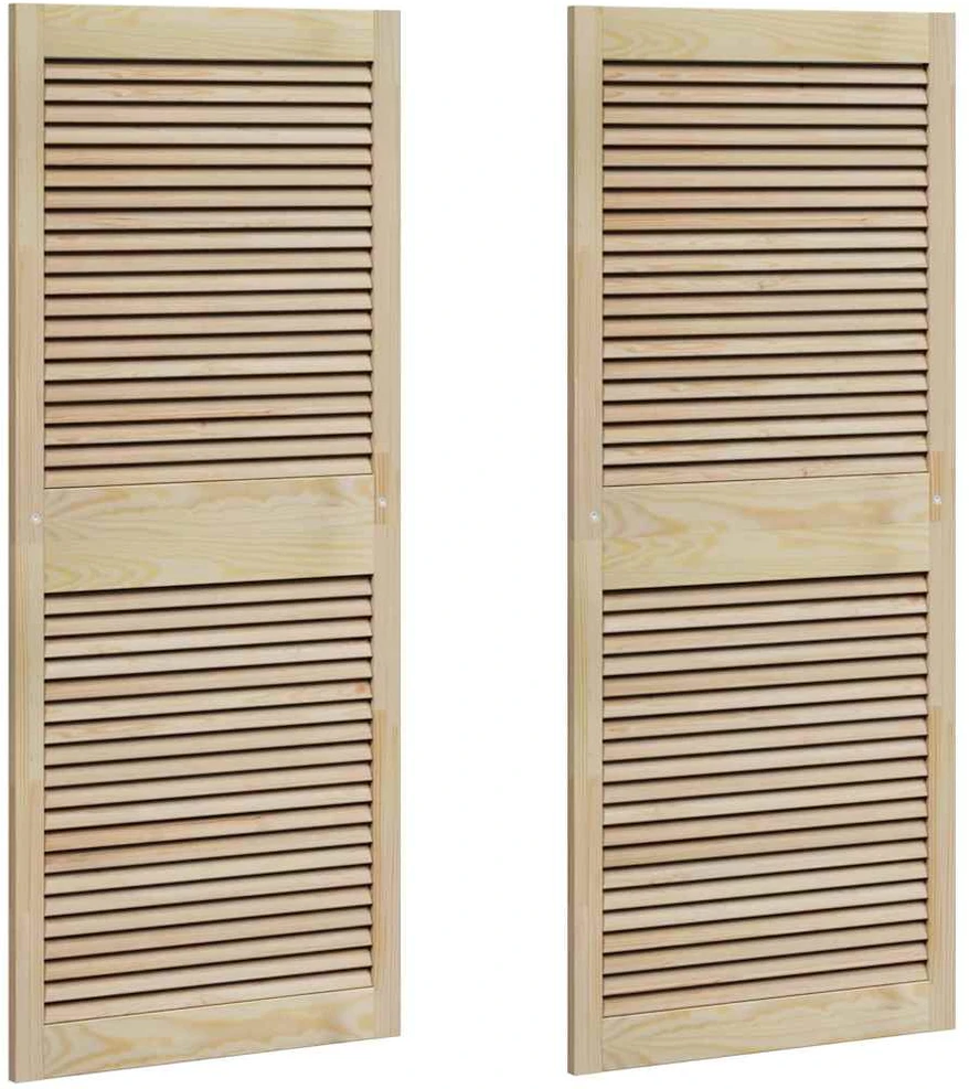 Spintelės durys su durimis 2 vnt. Natūrali 140,5 x 59,5 cm