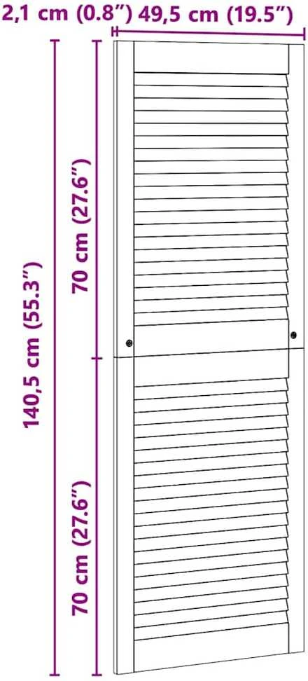 Spintelės durys su durimis Natūrali 49,5 x 2,1 x 140,5 cm