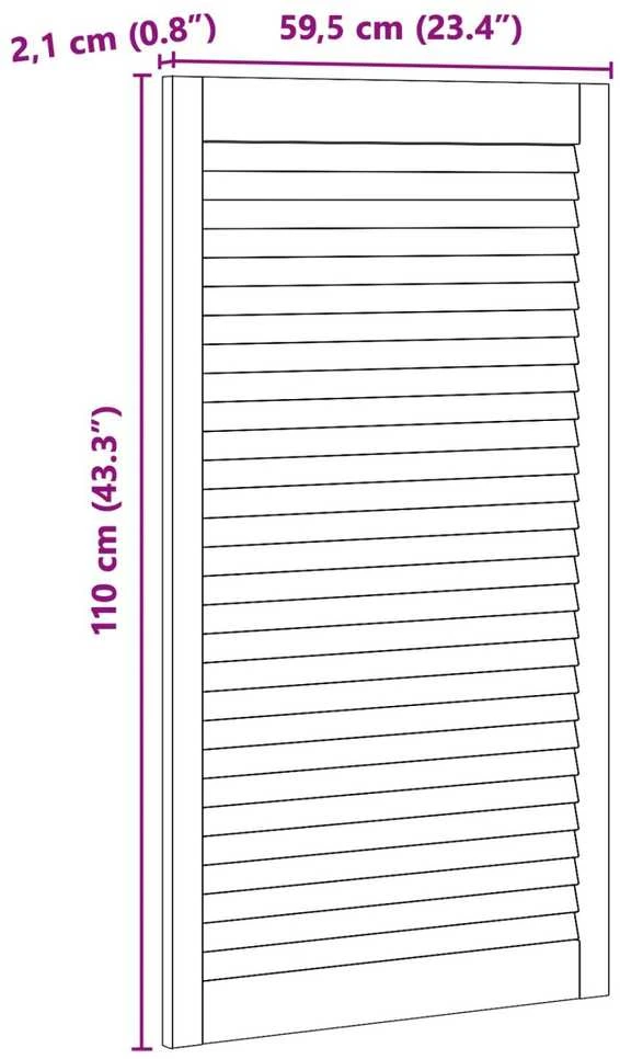 Spintelės durys su durimis 2 vnt. Natūrali 110 x 2,1 x 59,5 cm