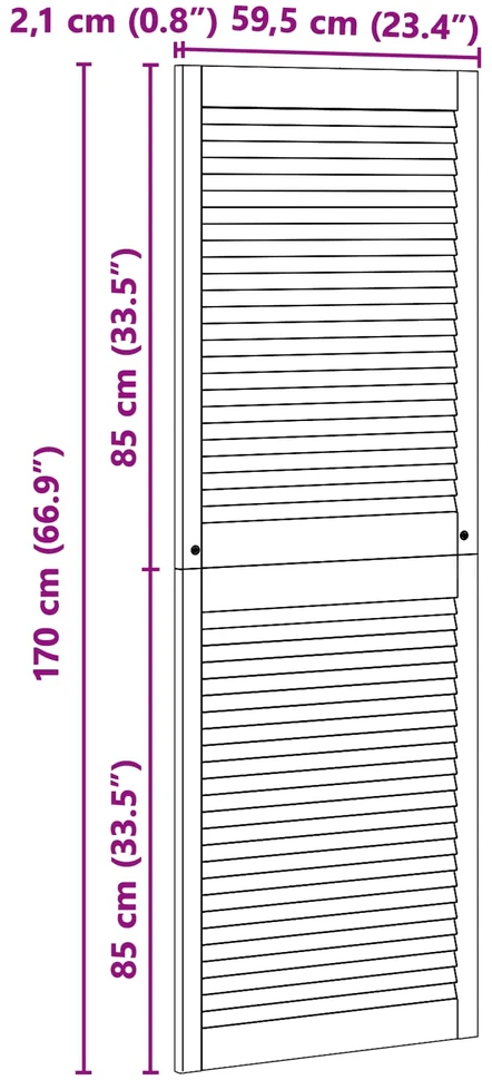 Spintelės durys su durimis 2 vnt. Natūrali 170 x 59,5 cm