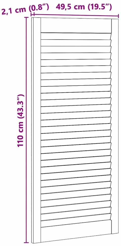 Spintelės durys su durimis Natūrali 110 x 49,5 cm