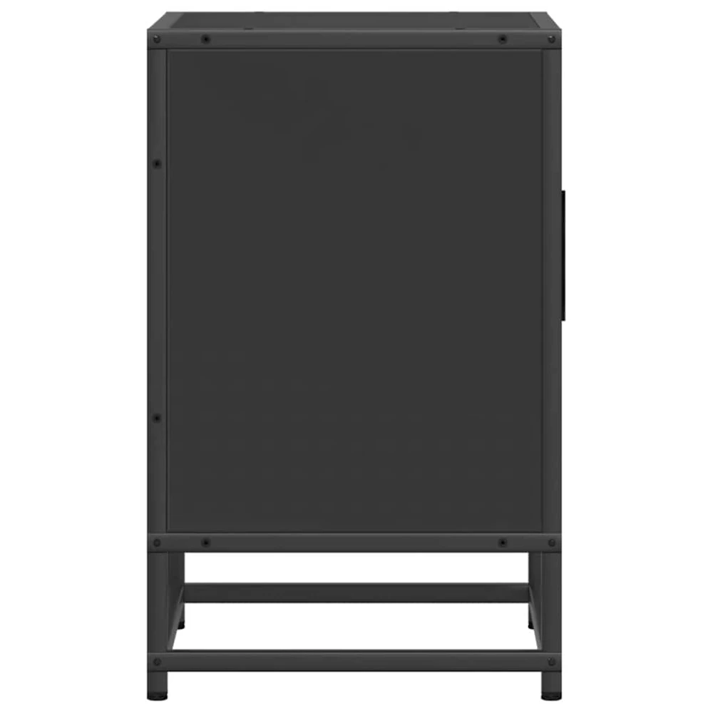 Spintelės prie lovos 2 vnt Juodos 40x31x50cm Mediena ir metalas