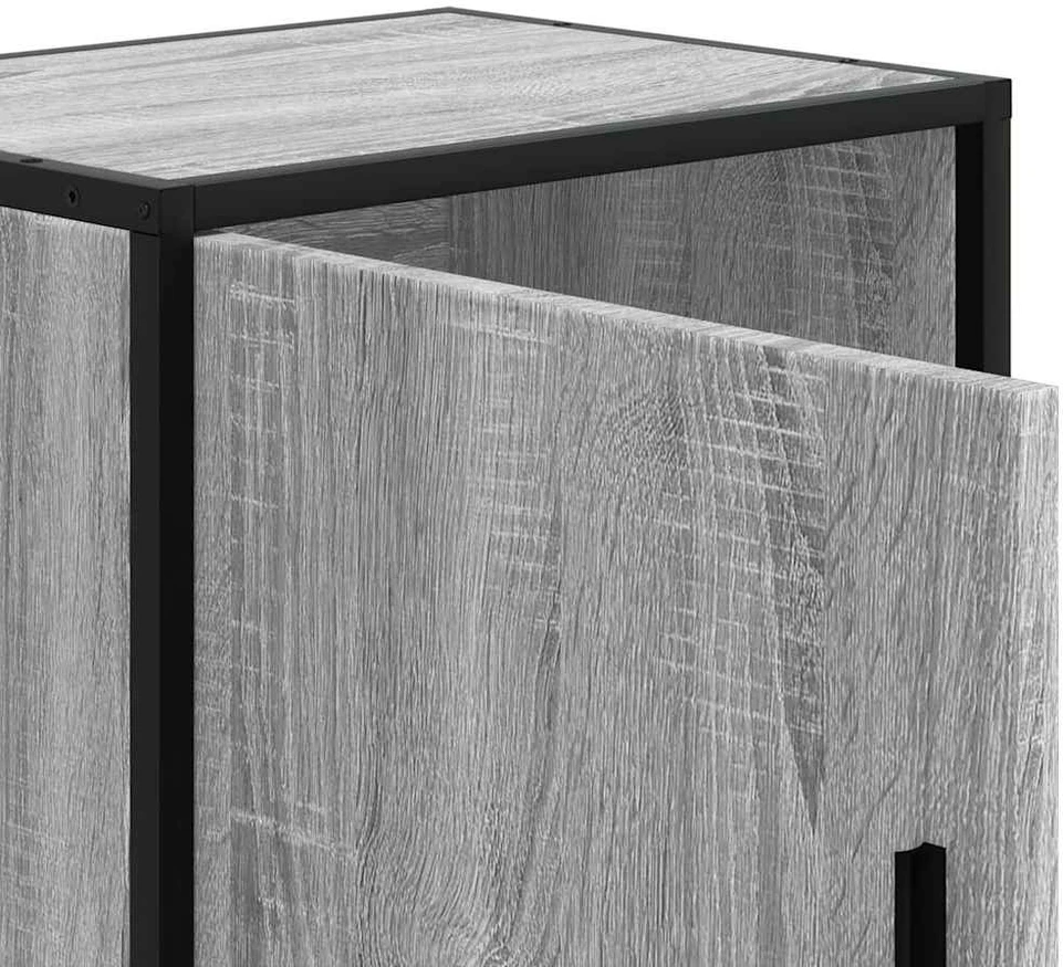 Spintelės prie lovos 2 vnt Pilka Sonoma 40x31x50 cm