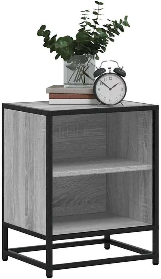 Spintelės prie lovos 2 vnt Pilka Sonoma 40x31x50 cm